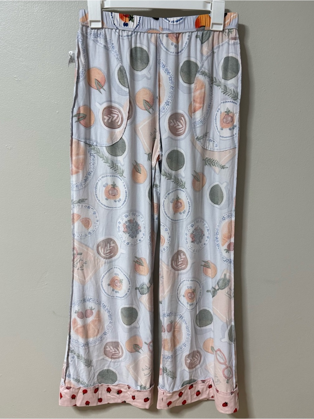 Beauty Sleep Social Pajama Set Womens Breakfast Coffee Croissant Billie Small - Picture 12 of 16